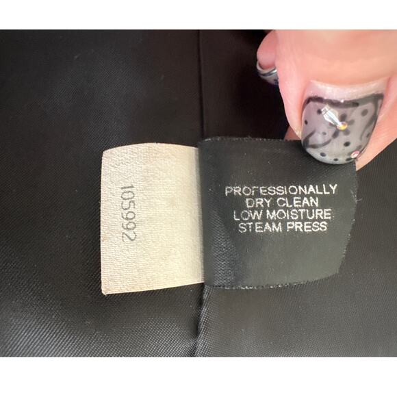 Anne Klein Wool Blend Button Front Pea Coat Jacket Black Size L - Picture 5 of 9